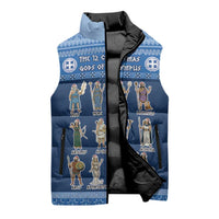 Greece Christmas Sleeveless Puffer Jacket The Twelve Gods Of Olympus - Wonder Print Shop