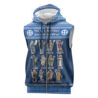 Greece Christmas Sleeveless Zip Hoodie The Twelve Gods Of Olympus - Wonder Print Shop