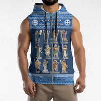 Greece Christmas Sleeveless Zip Hoodie The Twelve Gods Of Olympus - Wonder Print Shop