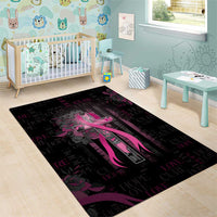 American Breast Cancer Area Rug Hope And Cure Cross - Wonder Print Shop