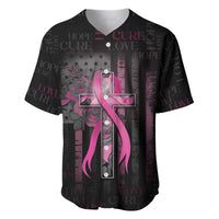 Personalized American Breast Cancer Baseball Jersey Hope And Cure Cross - Wonder Print Shop