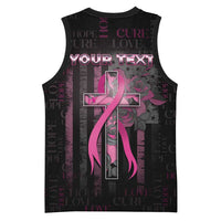 Personalized American Breast Cancer Basketball Jersey Hope And Cure Cross - Wonder Print Shop