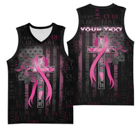 Personalized American Breast Cancer Basketball Jersey Hope And Cure Cross - Wonder Print Shop