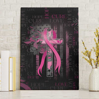 American Breast Cancer Canvas Wall Art Hope And Cure Cross - Wonder Print Shop