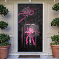 Personalized American Breast Cancer Door Cover Hope And Cure Cross - Wonder Print Shop