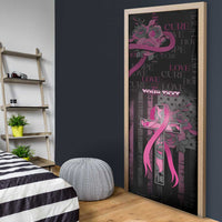 Personalized American Breast Cancer Door Cover Hope And Cure Cross - Wonder Print Shop