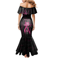 Personalized American Breast Cancer Family Matching Mermaid Dress and Hawaiian Shirt Hope And Cure Cross - Wonder Print Shop