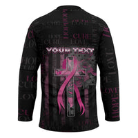 Personalized American Breast Cancer Hockey Jersey Hope And Cure Cross - Wonder Print Shop