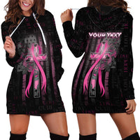 Personalized American Breast Cancer Hoodie Dress Hope And Cure Cross - Wonder Print Shop
