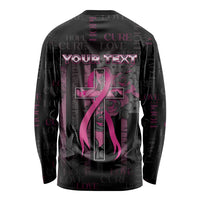 Personalized American Breast Cancer Long Sleeve Shirt Hope And Cure Cross - Wonder Print Shop
