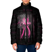 Personalized American Breast Cancer Padded Jacket Hope And Cure Cross - Wonder Print Shop