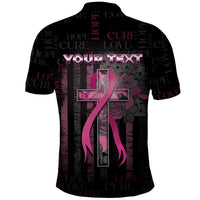 Personalized American Breast Cancer Polo Shirt Hope And Cure Cross - Wonder Print Shop