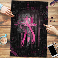 American Breast Cancer Puzzle Hope And Cure Cross - Wonder Print Shop