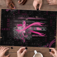 American Breast Cancer Puzzle Hope And Cure Cross - Wonder Print Shop