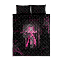 American Breast Cancer Quilt Bed Set Hope And Cure Cross - Wonder Print Shop