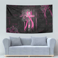 American Breast Cancer Tapestry Hope And Cure Cross - Wonder Print Shop