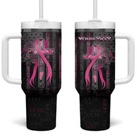 Personalized American Breast Cancer Tumbler With Handle Hope And Cure Cross - Wonder Print Shop