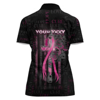 Personalized American Breast Cancer Women Polo Shirt Hope And Cure Cross - Wonder Print Shop