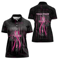 Personalized American Breast Cancer Women Polo Shirt Hope And Cure Cross - Wonder Print Shop