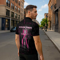Personalized American Breast Cancer Zipper Polo Shirt Hope And Cure Cross - Wonder Print Shop