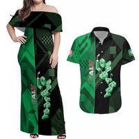 Personalized Italy Lombardy Couples Matching Off Shoulder Maxi Dress and Hawaiian Shirt Isometric Style - Wonder Print Shop