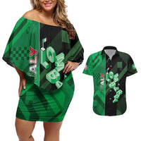 Personalized Italy Lombardy Couples Matching Off Shoulder Short Dress and Hawaiian Shirt Isometric Style - Wonder Print Shop