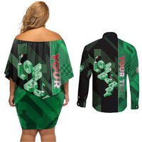 Personalized Italy Lombardy Couples Matching Off Shoulder Short Dress and Long Sleeve Button Shirt Isometric Style - Wonder Print Shop