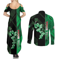 Personalized Italy Lombardy Couples Matching Summer Maxi Dress and Long Sleeve Button Shirt Isometric Style - Wonder Print Shop