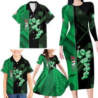 Personalized Italy Lombardy Family Matching Long Sleeve Bodycon Dress and Hawaiian Shirt Isometric Style - Wonder Print Shop