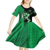 Personalized Italy Lombardy Kid Short Sleeve Dress Isometric Style - Wonder Print Shop