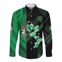 Personalized Italy Lombardy Long Sleeve Button Shirt Isometric Style - Wonder Print Shop