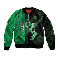 Personalized Italy Lombardy Sleeve Zip Bomber Jacket Isometric Style - Wonder Print Shop
