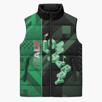 Personalized Italy Lombardy Sleeveless Puffer Jacket Isometric Style - Wonder Print Shop