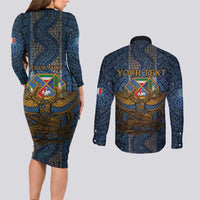 Personalized Italy Lazio Couples Matching Long Sleeve Bodycon Dress and Long Sleeve Button Shirt Roman Eagle Heritage - Wonder Print Shop