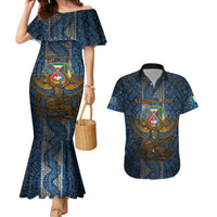 Personalized Italy Lazio Couples Matching Mermaid Dress and Hawaiian Shirt Roman Eagle Heritage - Wonder Print Shop