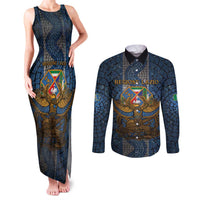 Personalized Italy Lazio Couples Matching Tank Maxi Dress and Long Sleeve Button Shirt Roman Eagle Heritage - Wonder Print Shop