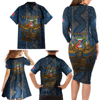 Personalized Italy Lazio Family Matching Long Sleeve Bodycon Dress and Hawaiian Shirt Roman Eagle Heritage - Wonder Print Shop