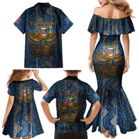 Personalized Italy Lazio Family Matching Mermaid Dress and Hawaiian Shirt Roman Eagle Heritage - Wonder Print Shop