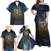 Personalized Italy Lazio Family Matching Off Shoulder Maxi Dress and Hawaiian Shirt Roman Eagle Heritage - Wonder Print Shop