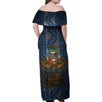 Personalized Italy Lazio Family Matching Off Shoulder Maxi Dress and Hawaiian Shirt Roman Eagle Heritage - Wonder Print Shop