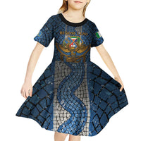 Personalized Italy Lazio Kid Short Sleeve Dress Roman Eagle Heritage - Wonder Print Shop