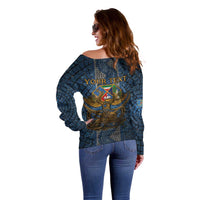 Personalized Italy Lazio Off Shoulder Sweater Roman Eagle Heritage - Wonder Print Shop