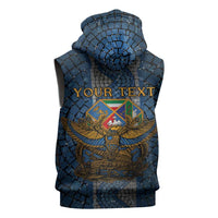 Personalized Italy Lazio Sleeveless Zip Hoodie Roman Eagle Heritage - Wonder Print Shop