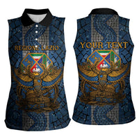 Personalized Italy Lazio Women Sleeveless Polo Shirt Roman Eagle Heritage - Wonder Print Shop