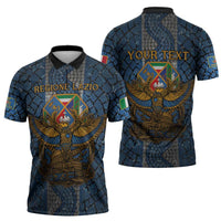 Personalized Italy Lazio Zipper Polo Shirt Roman Eagle Heritage - Wonder Print Shop