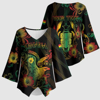 Personalized Ghana Kimono Sleeve Blouse Eagle Of Freedom And Justice