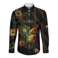 Personalized Ghana Long Sleeve Button Shirt Eagle Of Freedom And Justice