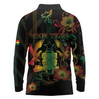 Personalized Ghana Long Sleeve Polo Shirt Eagle Of Freedom And Justice