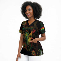 Personalized Ghana Scrub Top Eagle Of Freedom And Justice