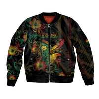 Personalized Ghana Sleeve Zip Bomber Jacket Eagle Of Freedom And Justice